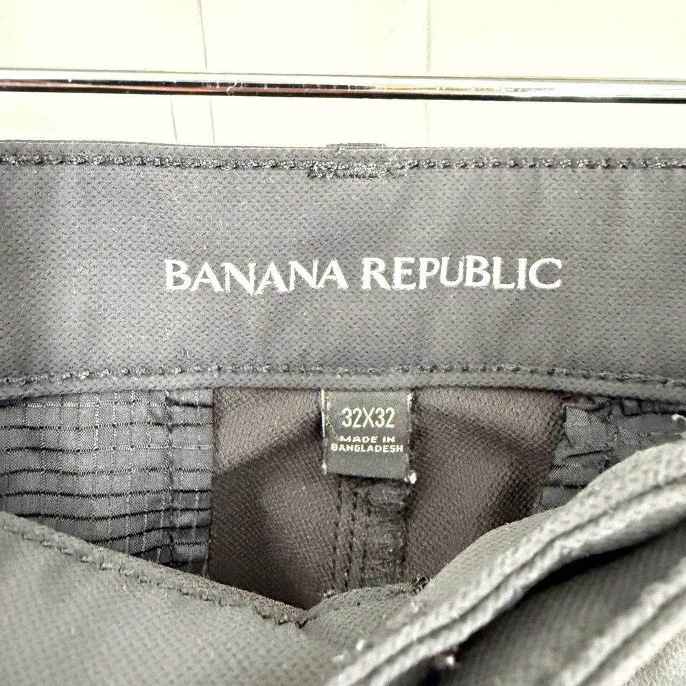 Banana Republic Mens‎ Black Chino Pants Size 32x32 Straight Fit Polyester